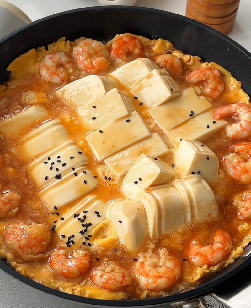 虾仁豆腐抱蛋