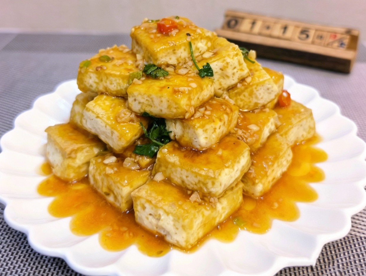 麻辣浇汁脆皮豆腐